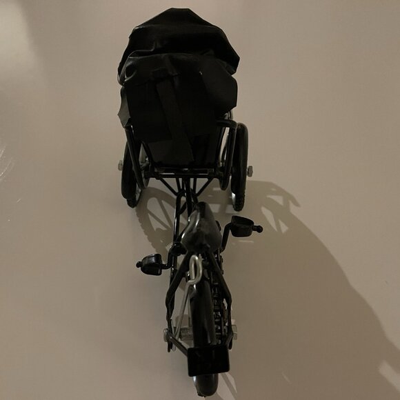 Rickshaw Pedal Taxi Cart Metal Vietnam Gold Coin Seat Cycle Canopy Becak - Picture 13 of 15